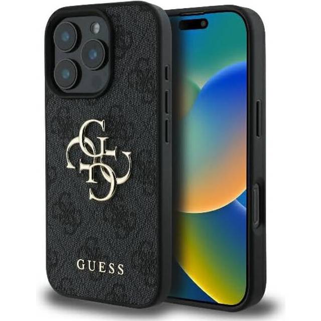Genuine guess 4g metal logo impact protection for iphone 16 pro max pink
