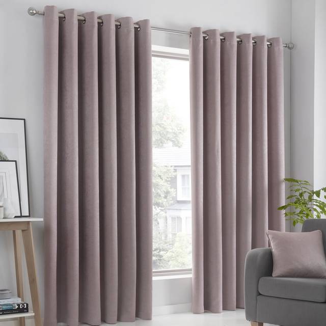 Eyelet Room Darkening Curtain - Pink (Width 168 x Drop 183 cm)