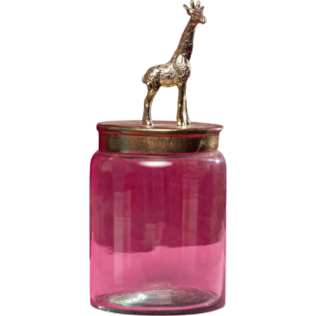 Dekorativ lådgiraff, klar/guld