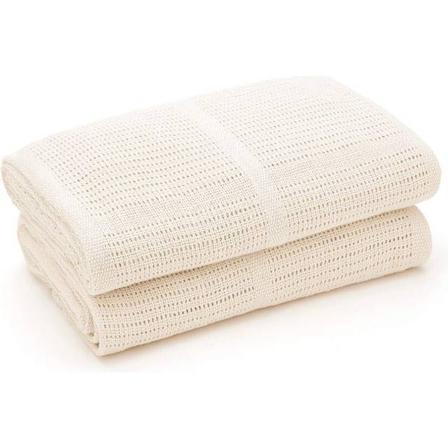- Cellular Blankets Baby - Soft 100% Organic Cotton Baby Blanket - Pack of 2 - Baby Essentials For Newborn - Ideal for Cot Bed, Travel, Car Seat, Pram