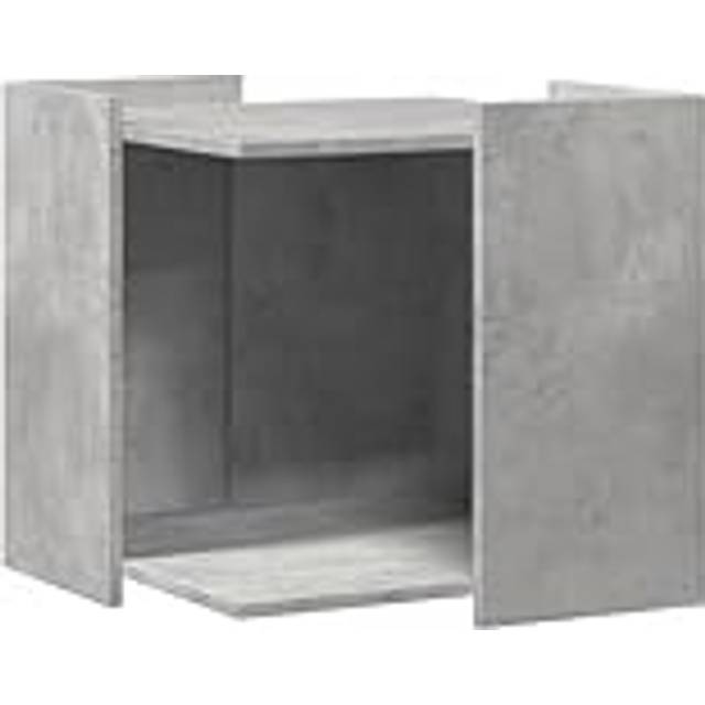 vidaXL Cat Litter Box Enclosure Concrete Grey 53x53x51 cm Engineered Wood