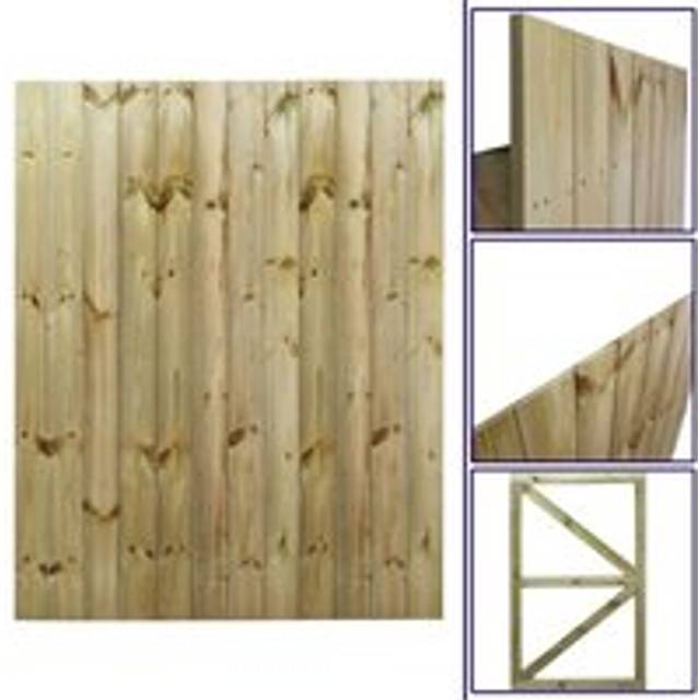 Premier Garden Supplies - Premier 6ft Tongue & Groove FALSEFully Framed Flat Top Gate