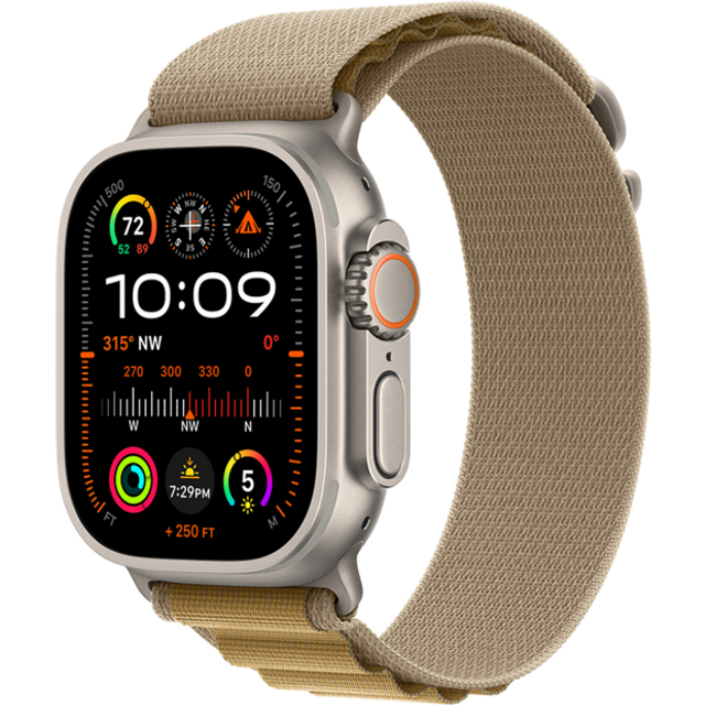 Apple Watch Ultra 2 GPS + Cell 49 mm naturlig titan, ljusbrun bergsloop - L
