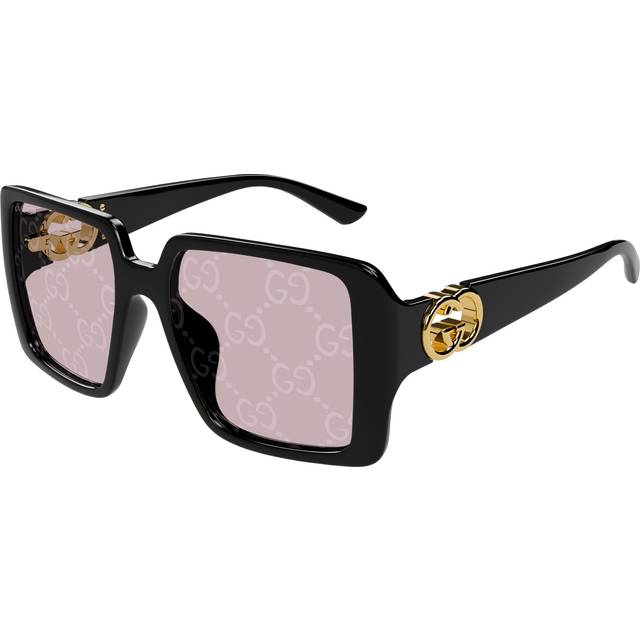 Gucci Woman GG1692S 006 Sunglasses Injected Black Pink Squared  Photochromatic