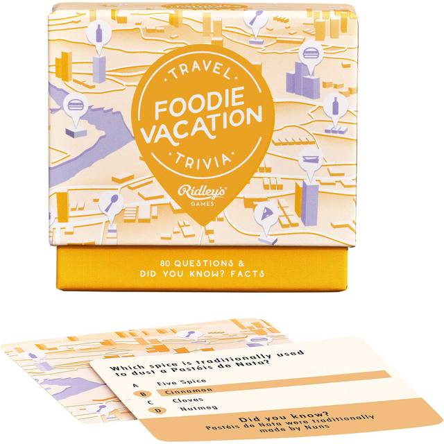 Ridley's Foodie Vacation Trivia Card Game - Trivia Game for Adults and Kids - 2+ Players - Includes 80 Questions and Bonus Facts - Fun Quiz Cards  Mak