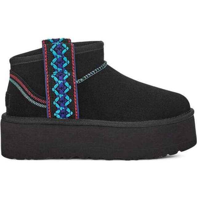 (WMNS) UGG Classic Ultra Mini Braid Plat 'Black' 1138491-BLK