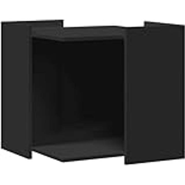 vidaXL Cat Litter Box Enclosure Black 53x53x51 cm Engineered Wood