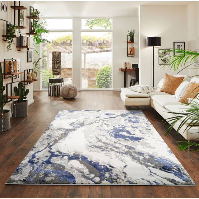 Solarius Modern Abstract Area Rug - Stylish Abstract Patterns for Trendy Homes - Navy - 160cm x 230cm