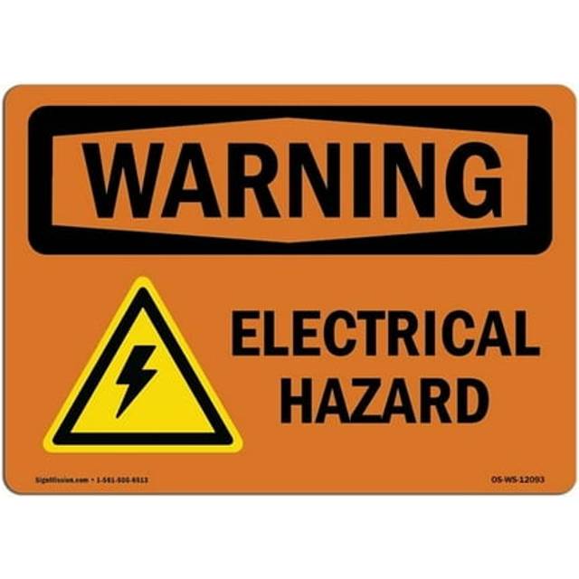 SignMission OS-WS-A-1218-L-12093 12 x 18 in. OSHA Warning Sign - Electrical Hazard with Symbol