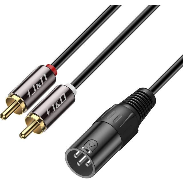 XLR to 2 RCA Y Splitter Patch Cable, PVC Shelled Unbalanced Dual RCA Male to XLR Male Stereo Audio Interconnect Cable Adapter for Speaker Condenser