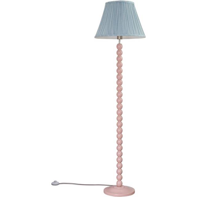 Bobbins Rose Floor Lamp with Fabric Pleated Shade - Blue