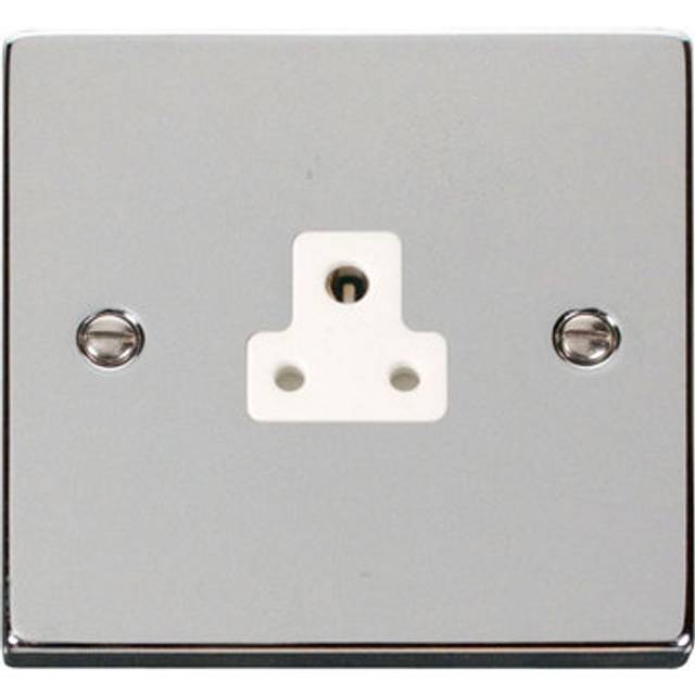 Se Home - Polished Chrome 1 Gang 2A Round Pin Socket - White Trim