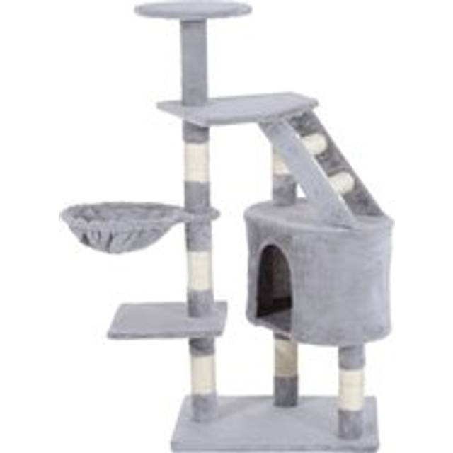 PawHut Cat Tree Kitten Scratching Post Activity Center Play House Pet Furniture 125cm Grey