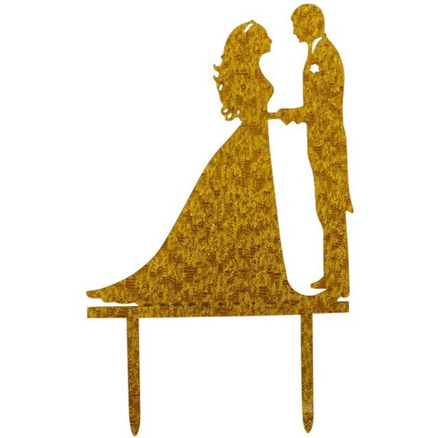 (5, Bride & Groom (Gold Glitter)) Cake Toppers & Decorations In Various Designs Weddings Birthdays Marriage