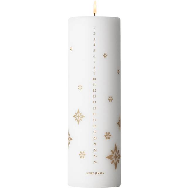 Calendar Candle Gold Pattern - White (*)