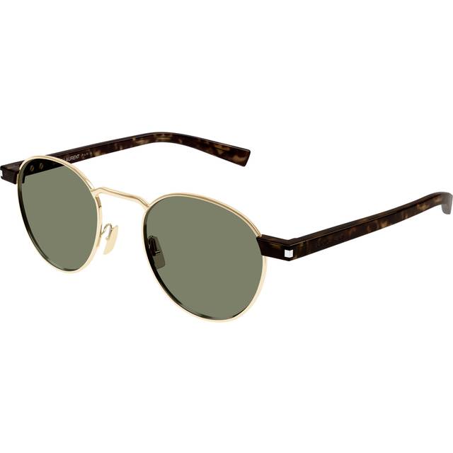 SAINT LAURENT Man SL 707 002 Solglasögon Metall Guld Grön Rund