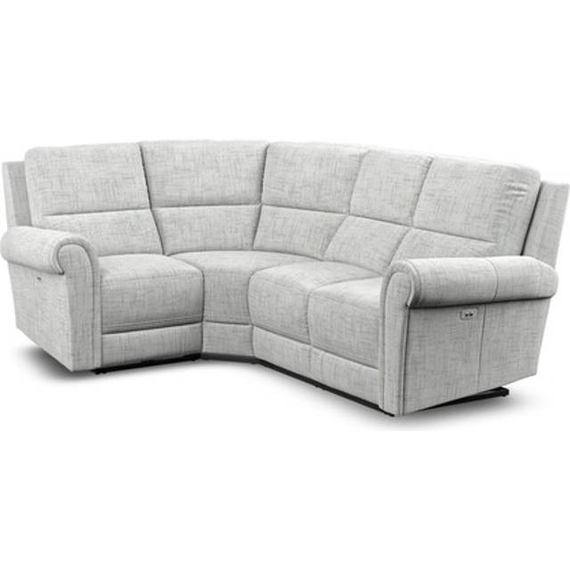 Keswick Dove Fabric Sofas - Modular 4 Seat Corner Recliner Right Hand - Colorado Range - Oak Furnitureland