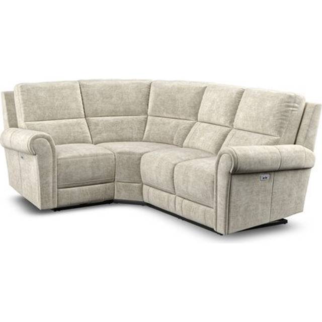 Plush Beige Fabric Sofas - Modular 4 Seat Corner Recliner Right Hand - Colorado Range - Oak Furnitureland