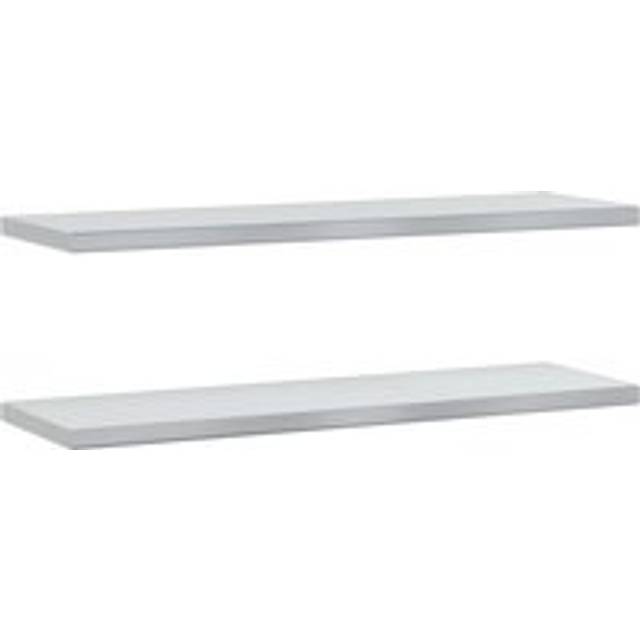 (silver, 100 x 30 x 3 cm) vidaXL Wall Shelves Floating Shelf Wall Storage Shelf 2 pcs Stainless Steel