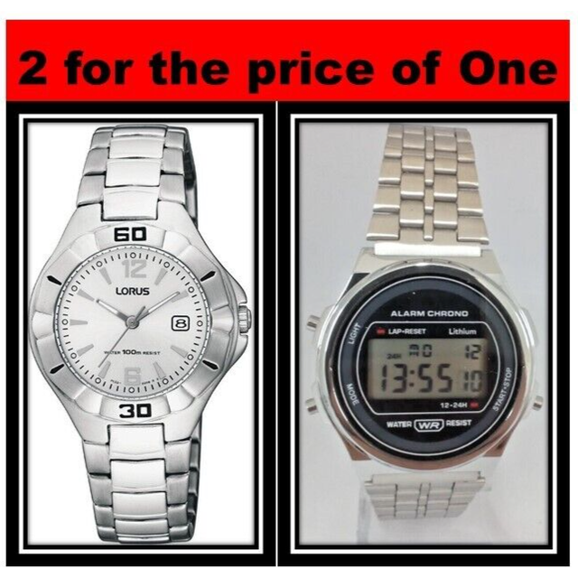 Sale 1+1 lorus rj237ax9 women's stainless steel bracelet 30mm watch