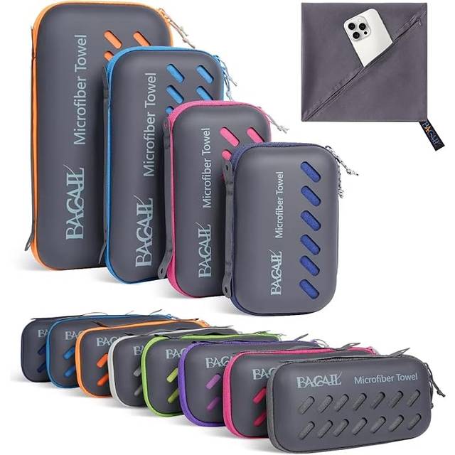BAGAIL mikrofiber resehandduk, perfekt campinghandduk, badhandduk och strandhandduk, snabbtorkande – superabsorberande – ultrakompakt, bra för sport, gym, yoga och backpacking