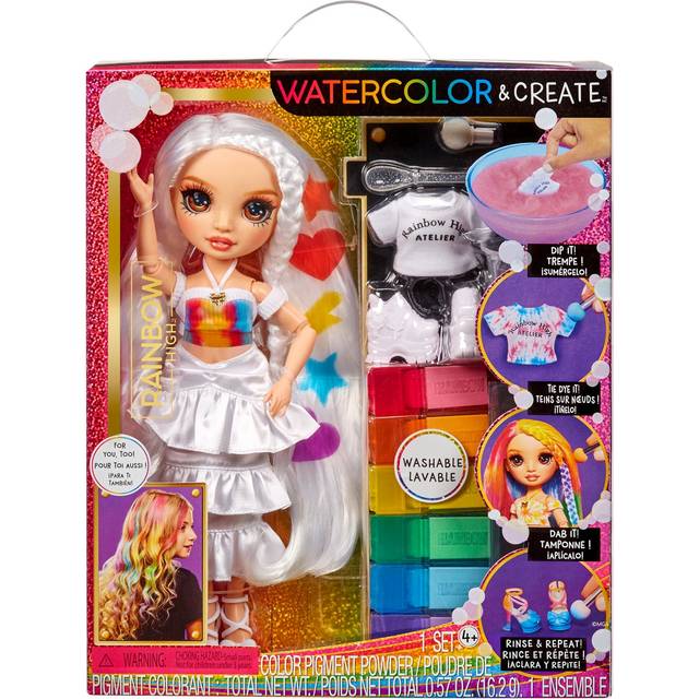 Rainbow High Colour and Create Brown Eyes Watercolour Fashion Doll