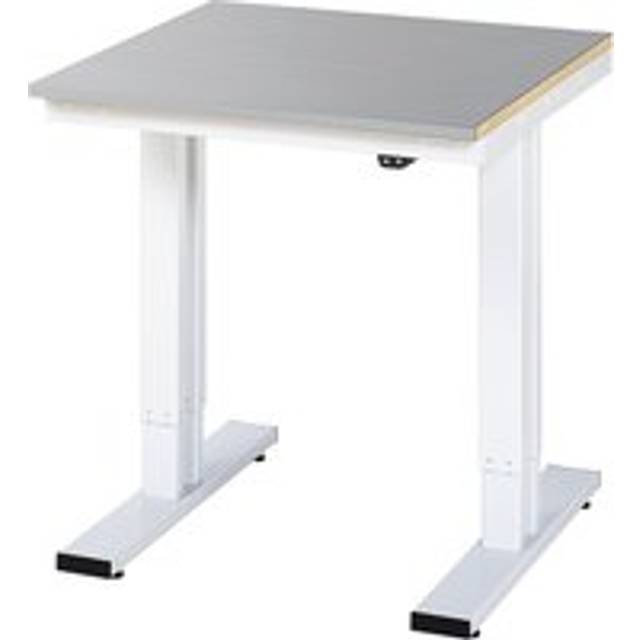 RAU height 720 – 1120 mm, stainless steel worktop, height 720 - 1120 mm, stainless steel worktop, WxD 750 x 800 mm - light grey RAL 7035
