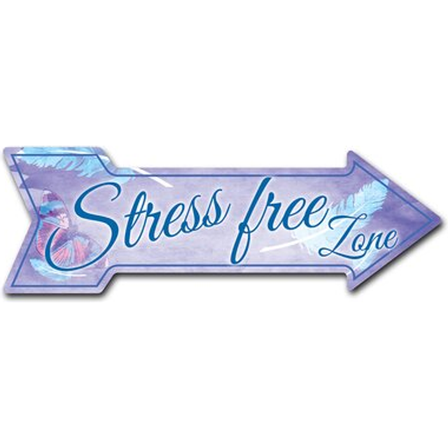 SignMission D-A-12-999590 12 x 36 in. Indoor & Outdoor Decor Direction Sticker Vinyl Wall Decals - Stress Free Zone - 24 in.