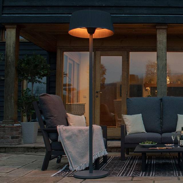 Maze Rattan 2100W Lyra Freestanding Electric Patio Heater - Charcoal