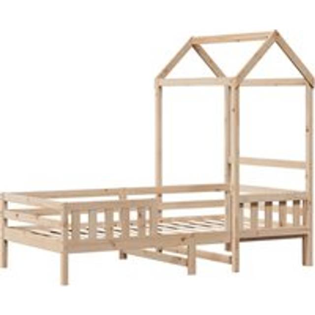 vidaXL Bed Frame with Roof without Mattress 75x190 cm Small Single - Brown