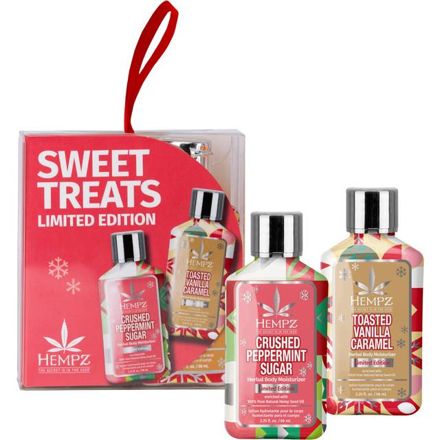 Hempz Mini Sweet Treats Holiday Lotion Gift Set Vanilla Caramel and Crushed Peppermint Mini Body Lotion 225 oz