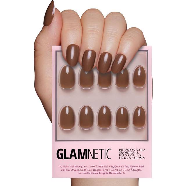 Glamnetic - Press On - Chocolate Brown Short Oval