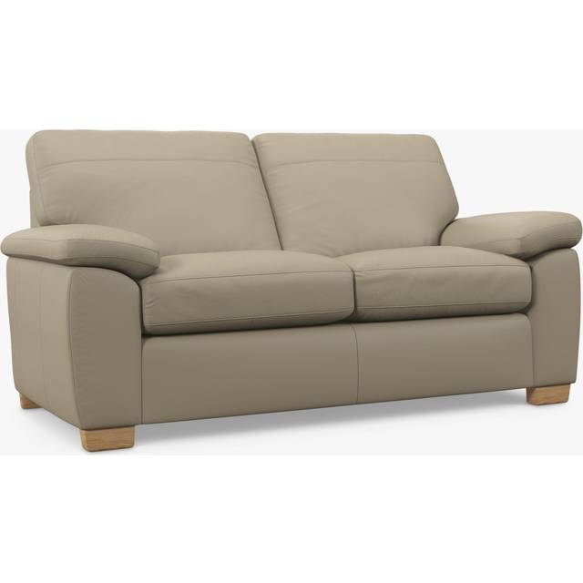 John Lewis Camden Medium 2 Seater Leather Sofa Bed, Light Leg