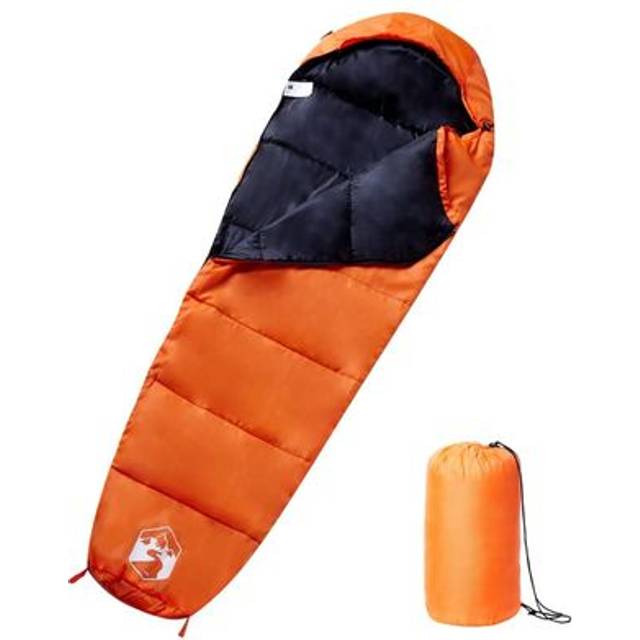 vidaXL Mummy Sleeping Bag for Adults Camping 3 Seasons - Orange