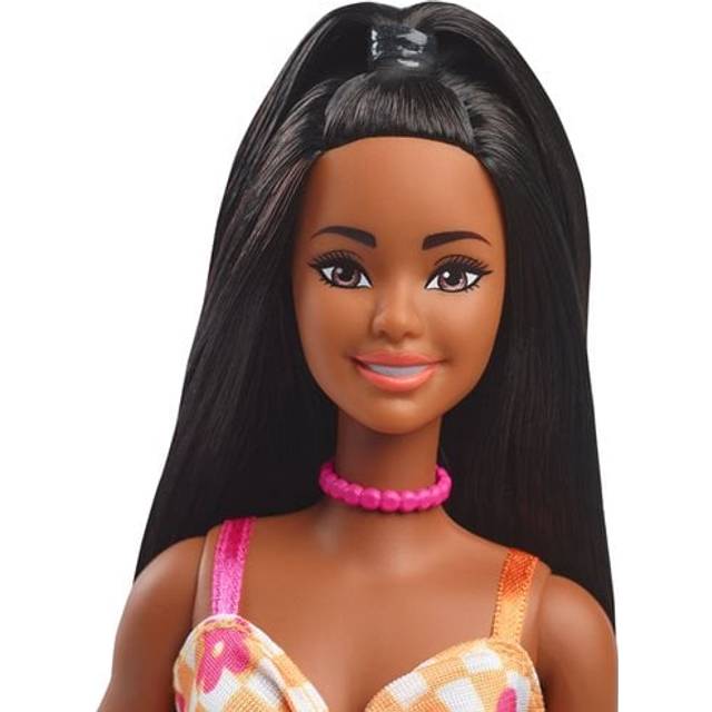 Barbie Fashionistas Doll in Checked Flower Midi Dress - 32cm