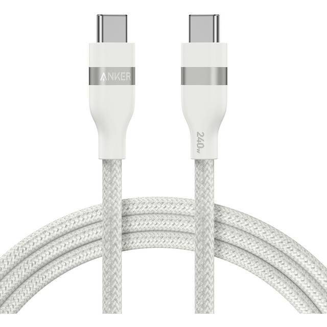 Anker USB-C to USB-C Cable (240W, Upcycled-Braided) 3ft / White