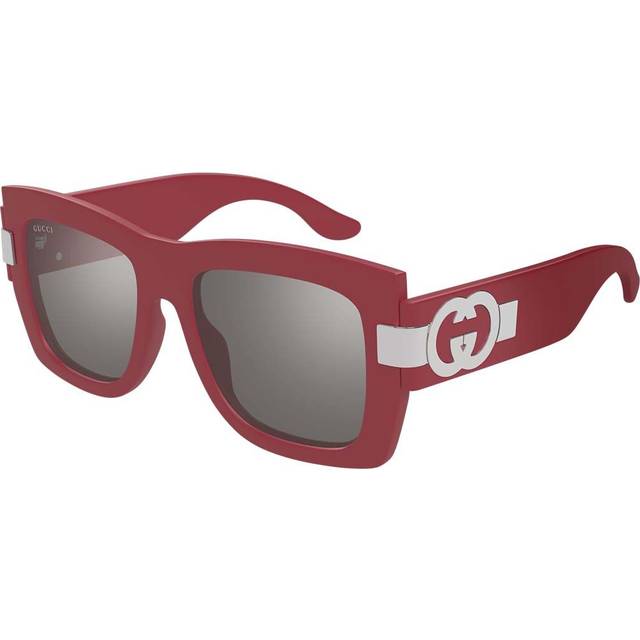 Gucci Grey Multilayer Square Ladies Sunglasses GG1688S 003 54 - Red (OS)