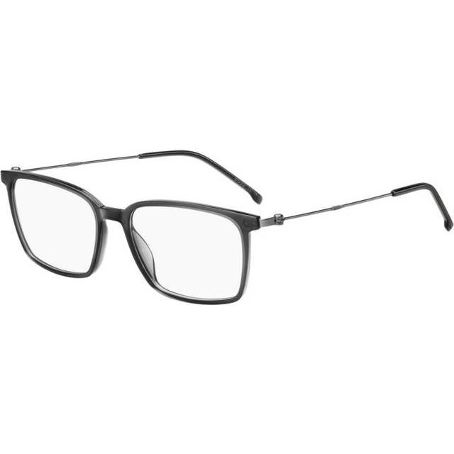 BOSS 1704 D3X Men&#39;s Eyeglasses Grey Size 55 (Frame Only) - Blue Light Block Available - Shiny Dark Grey (55)