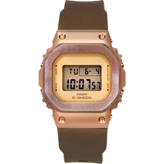 Casio G-Shock Digital Brown Ion Plated Bezel Bio-Based Resin Band Quartz GM-S5600UBR-5 200M Women's Watch brons