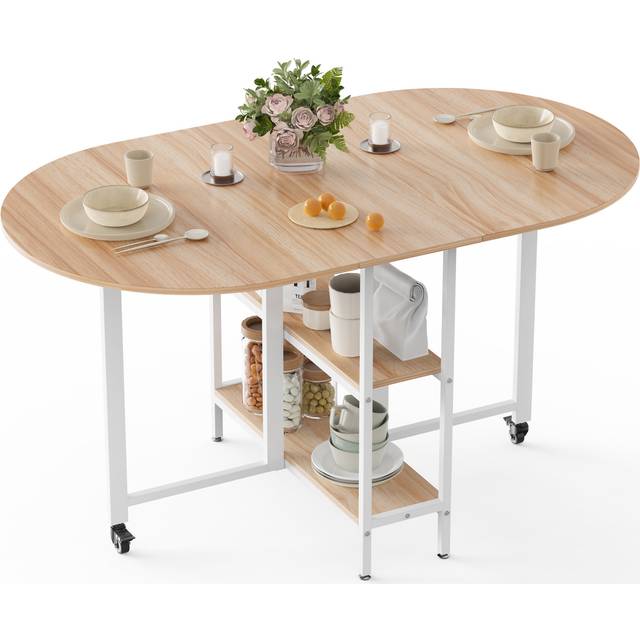Oval Folding Table - Natural (75cm H x 140cm W x 80cm D)