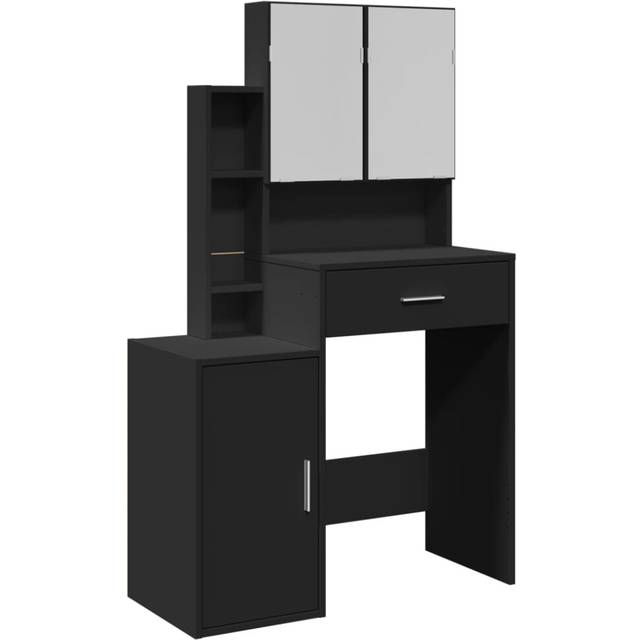 vidaXL Dressing Table with Cabinet Black 80x35x132 cm