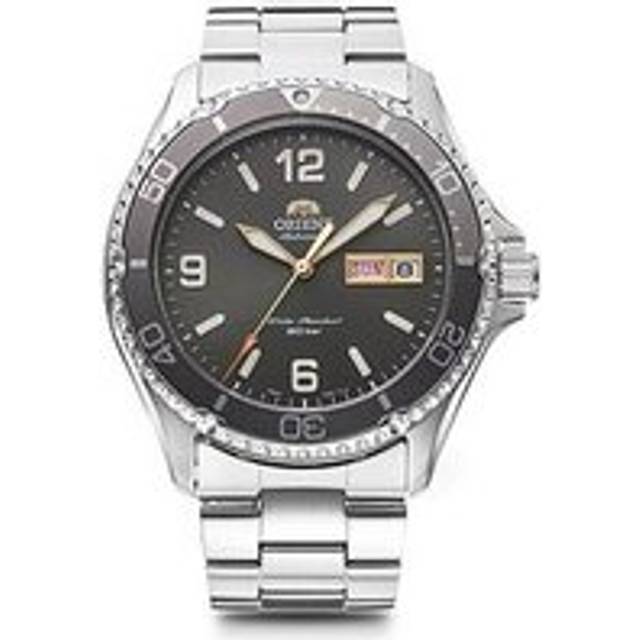 Orient Automatic Mako 2023 Divers Watch with Grey Dial and Stainless Steel Caee and Bracelet. 200m W/R and Unidirectional Bezel, Grey, Men