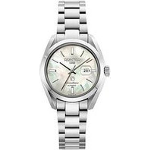 Roamer Swiss Made Montalbano Ladies Automatic Watch with White MOP dial in a Stainless Steel Case and Bracelet with Date Feature, White, Women
