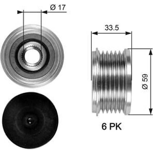 Alternator Freewheel Clutch DriveAlign® OAP7080 Gates OAP7080