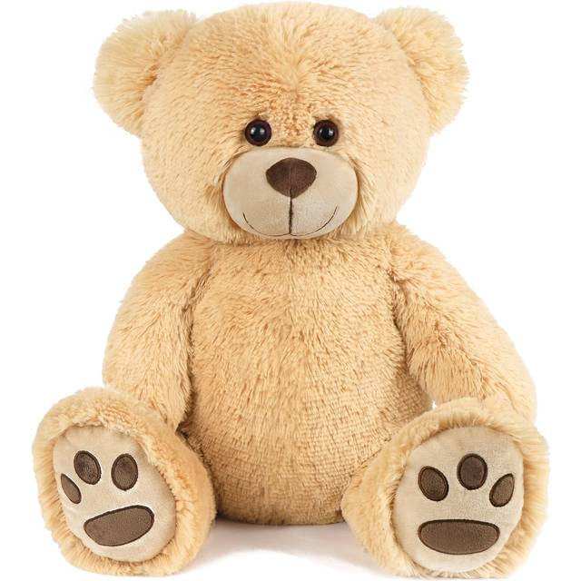 LotFancy Teddy Bear Stuffed Animals  20 inch Soft Cuddly Stuffed Plush Bear  Cute Stuffed Animals Toy with Footprints  Gifts for Kids Toddle