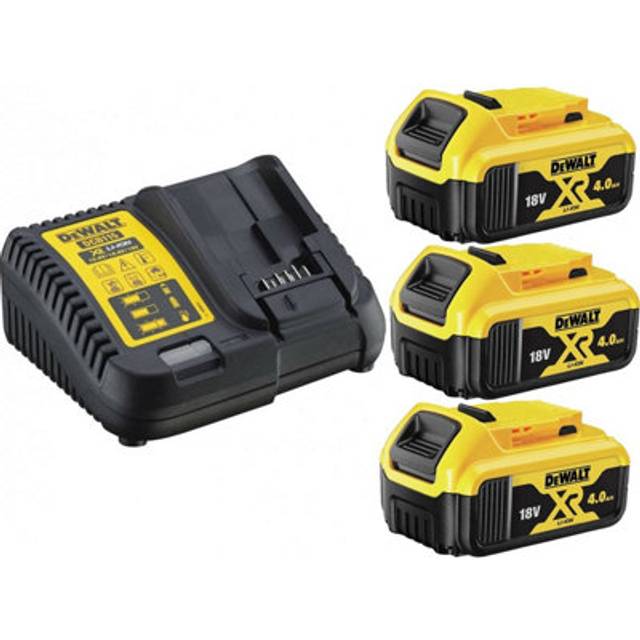 3 x Dewalt DCB182 4.0ah 18v xr Lithium Ion Battery + DCB115 Charger Power Pack