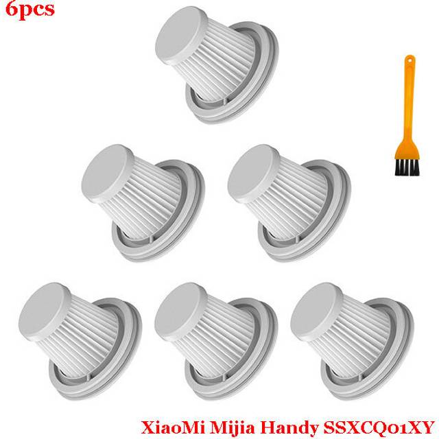 (6 pcs) For Xiaomi Mijia Handy Vacuum Cleaner SSXCQ01XY H13 Hepa Filter Parts