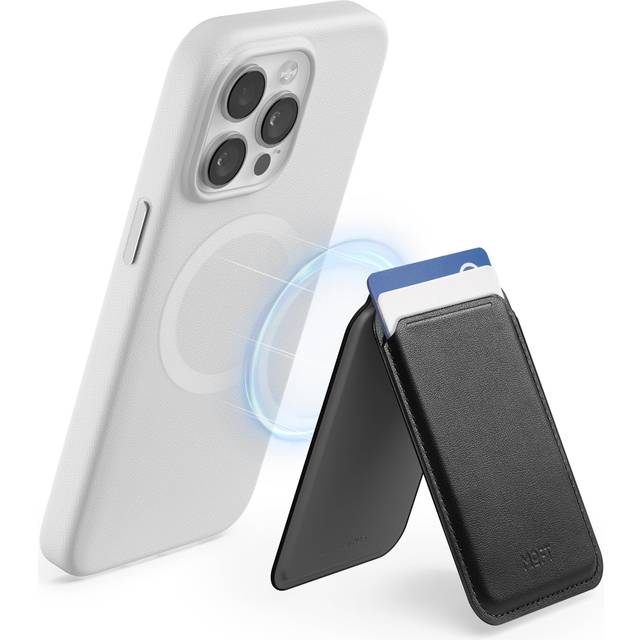 MOFT MagSafe-plånbok, korthållare med vinkeljustering, starkt magnetiskt, telefonstativ i läder för iPhone 16/15/14/13/12-serien, kolsvart
