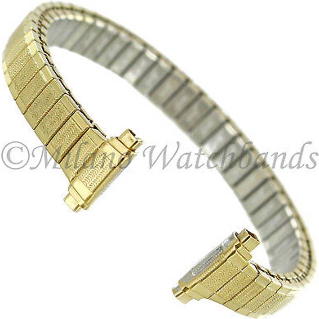 Speidel Ladies Twist-O-Flex Expansion Replacement Watch Band Gold Tone Straight End 10-14mm
