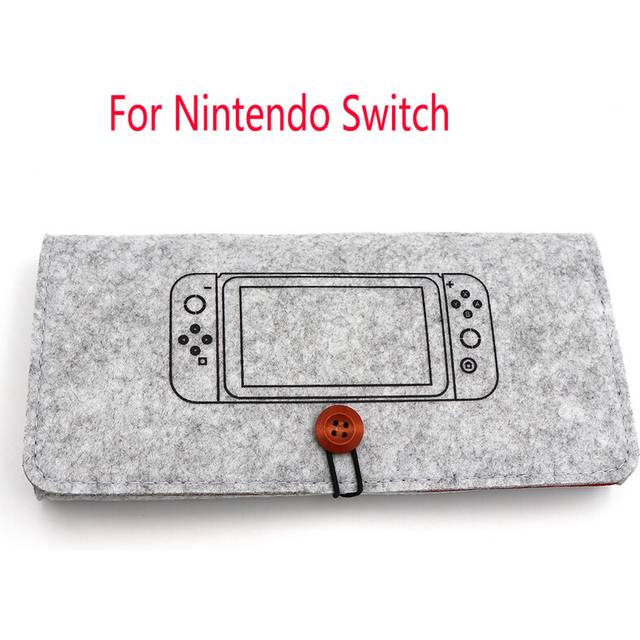 (Lightgray For Switch) Ultra Slim Portable Case Felt Pouch Carrying Case For Nintendo Switch